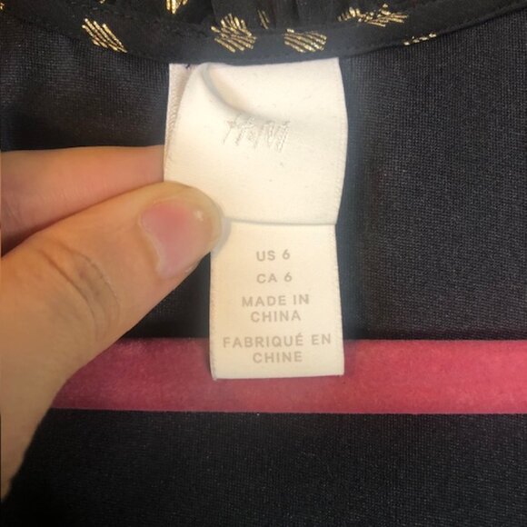 Sparkly Metallic Holiday H&M Mini Foil Metallic Printed Dress Size 6 - Picture 5 of 7